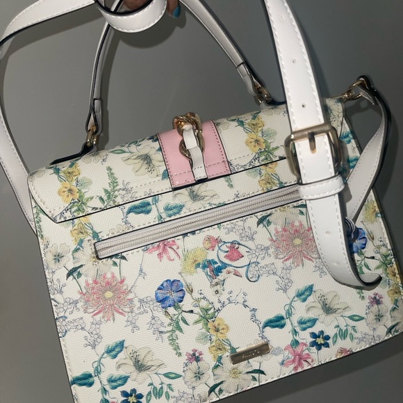 Aldo White and Pink Floral Satchel Bag - Picture 3 of 5